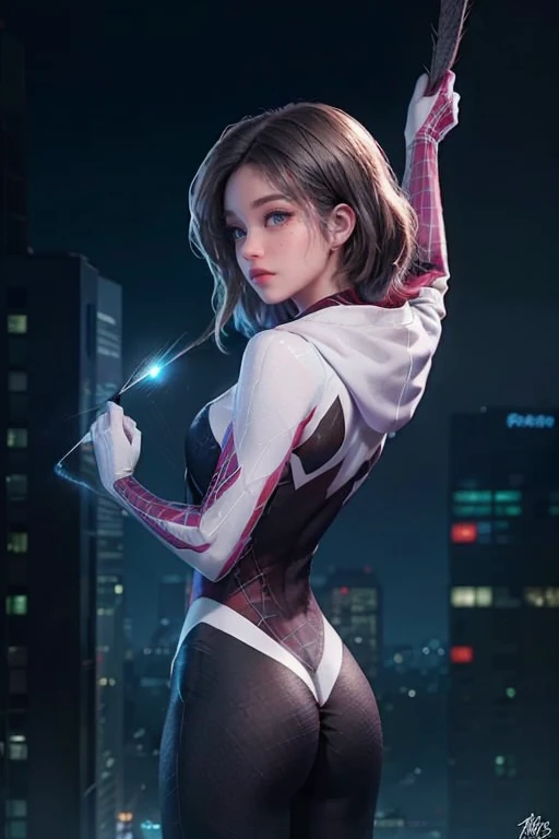 The prompt for Stable Broadcast is as follows:
Gwen-aranha,illustration,pose sexy,Altas,traje detalhado e musculatura,seios grandes, Athletic body, perfectly shaped buttocks, the ends of the hair long and black, cores vibrantes,facial expressions that exude confidence and allure,spider web pattern on costume,dynamic lighting,foco nítido,estilo anime,olhos brilhantes,quadris atraentes,cintura fina,pelo largo negro,Tall and fit build+pernas longas.
