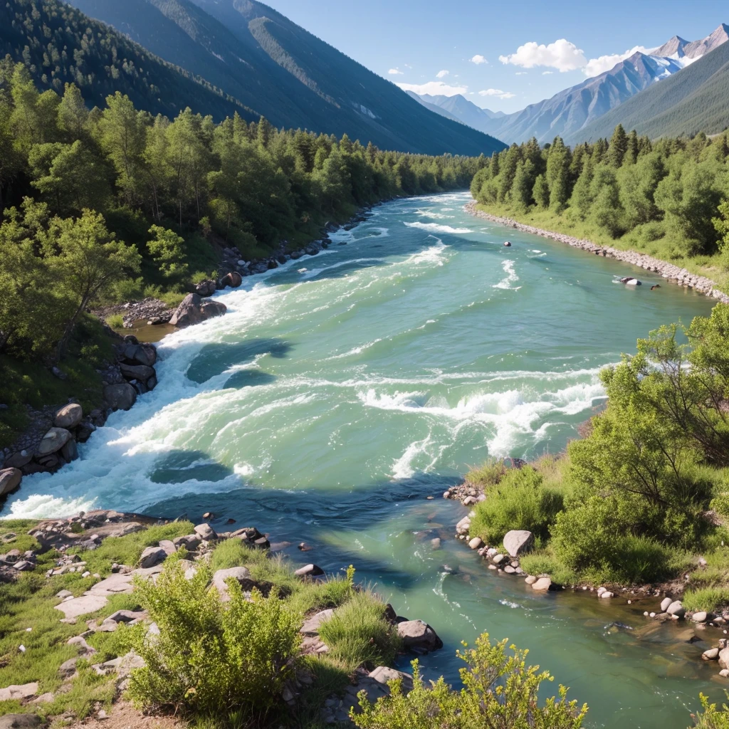 The mountains and rivers are bright.