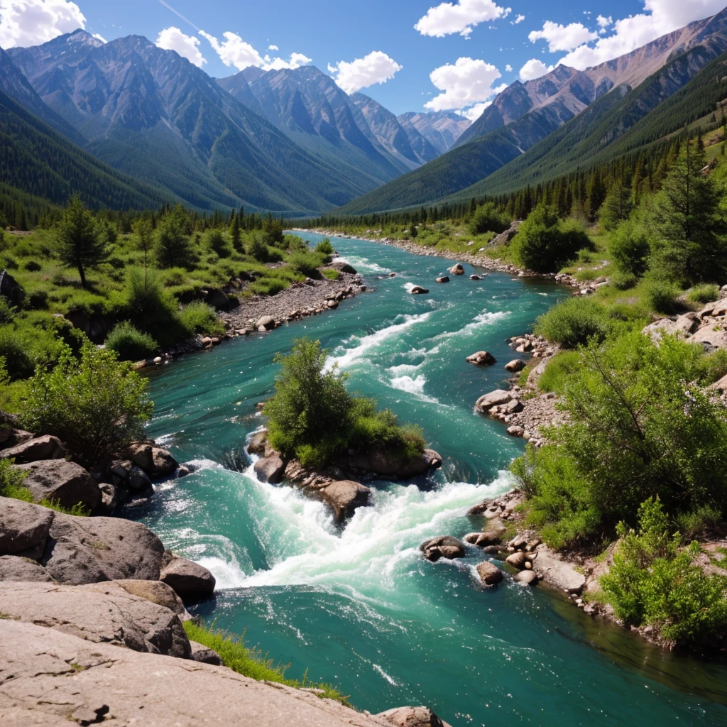 The mountains and rivers are bright.