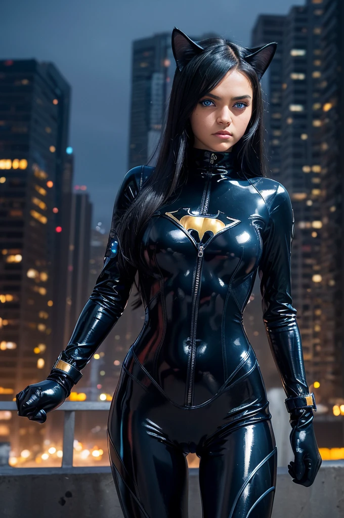 batman catwoman in wetsuit with cat ears and black cats ears, ultra realistic concept art, alena aenami and artgerm, ross tran 8 k, wojtek fus, beautiful digital artwork, ultrarealistic concept art, hyperrealistic concept art, by Raymond Han, by Ross Tran, karol bak uhd, realistic concept art, highly realistic concept art