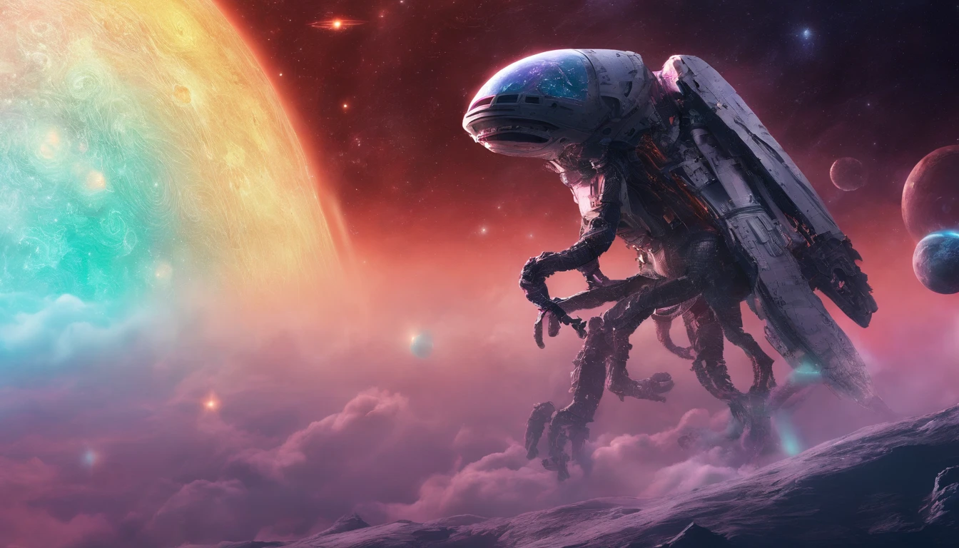 tall creature ,It has no face,has long arms,long legs flying through space