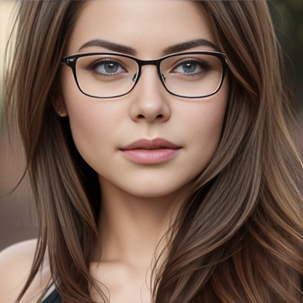 a woman wearing glasses, beautiful detailed eyes, beautiful detailed lips, extremely detailed face and hair, medium closeup, portrait, photorealistic, highly detailed, 8k, (best quality, 4k, 8k, highres, masterpiece:1.2), ultra-detailed, (realistic, photorealistic, photo-realistic:1.37), soft lighting, warm color tones, intricate details