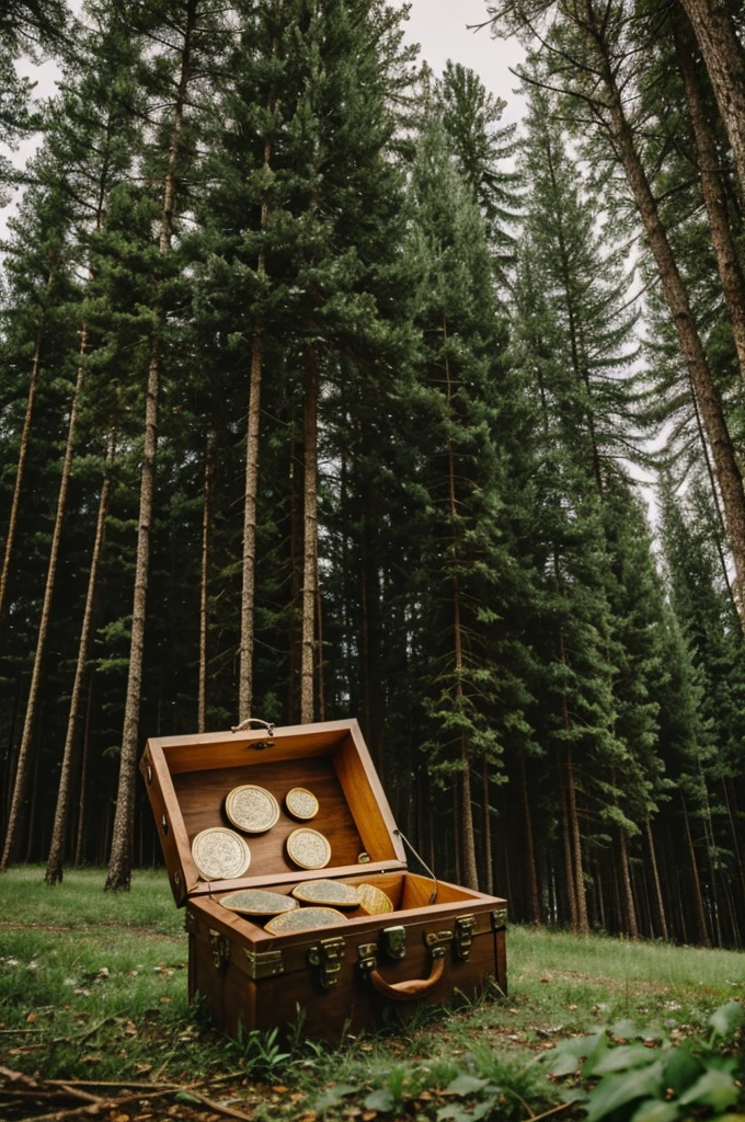 Treasure camouflaged among trees 