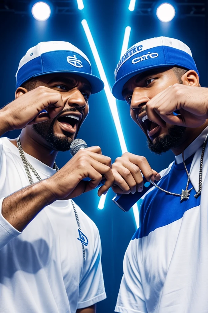 Logo that says epic rap battles of canchismo in blue with white