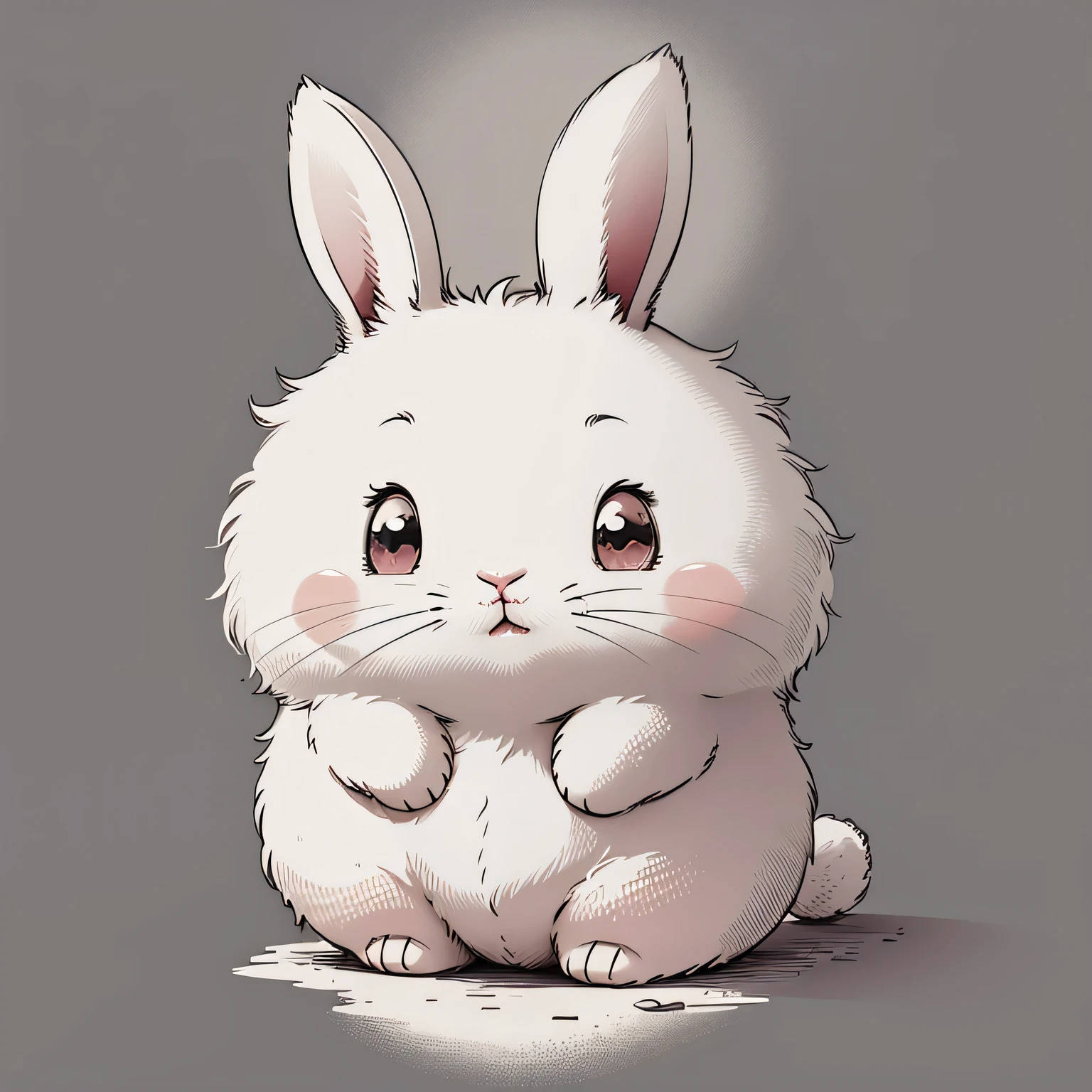 Stuffed teddy cute rabbit；Pink rabbit。Cartoon vector style, Simple background。Thick Line，Thick strokes。 Flat anime style, Cartoon Minimalism,, Flat illustration, cute cartoon。