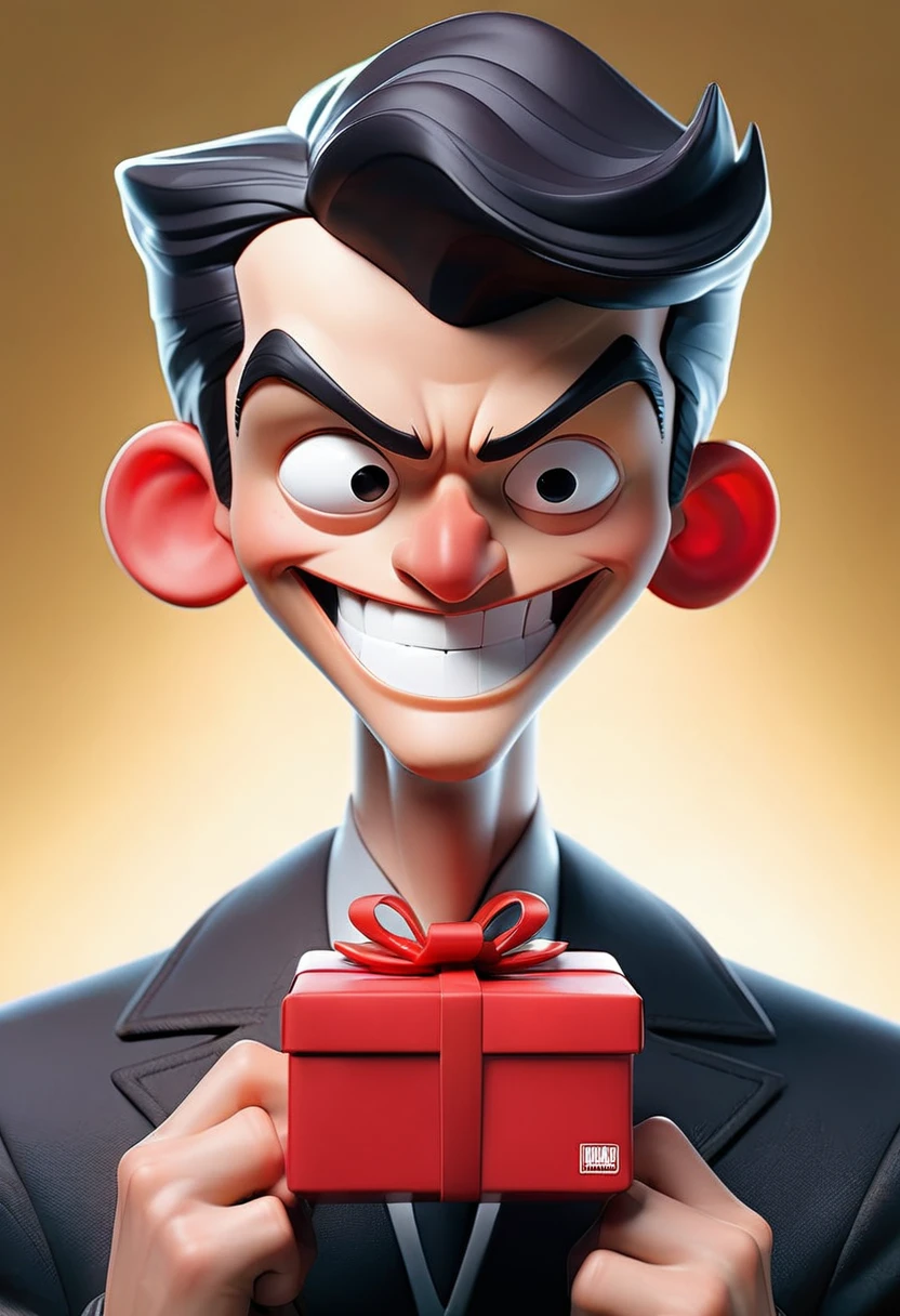 Dark Style,American comics,American comics画风, A manipulator (30s, charming smile, piercing eyes, slicked-back hair) holding a favor, like a gift or a helping hand