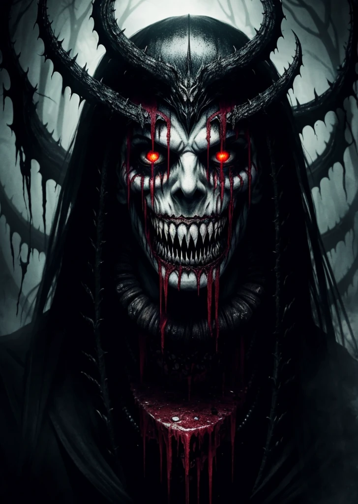 best quality,4k,8k,highres,masterpiece:1.2,ultra-detailed,realistic:1.37,portrait,horror,dark,ominous,macabre,H.P. Lovecraft-inspired,dreadful,grotesque,distorted,colorful shadows,intense lighting,creepy atmosphere,haunting,insane expressions,monstrous,descent into madness,wicked grin,menacing eyes,bloodcurdling,elaborate make-up,disturbing portrayal,tentacles emerging from darkness,mesmerizing gaze,uncanny appearance,dark magic rituals,nightmarish figure,psychological terror,demonic symbolism,grotesque physique,evil incarnate,gothic aesthetics,dreadful anticipation,mystical elements,horrifying transformation,nightmarish dreamscape,unhinged laughter+pale skin,long greasy hair,menacing pose,madness and chaos,terrifying presence,dark twisted thoughts, nsfw, demon eraction.