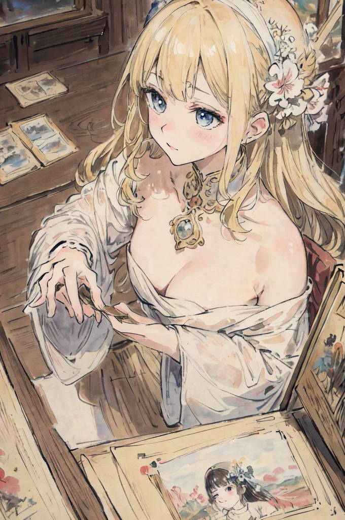 masterpiece, best quality, an extremely delicate and beautiful girl,an extremely delicate and beautiful, world masterpiece theater, ultra-detailed, highly detailed, best quality, blonde hair, highres, extremely detailed,1girl, best quality, illustration, looking at viewer, impasto, canvas, oil painting, realistic, realist ,real,คนนมใหญ่