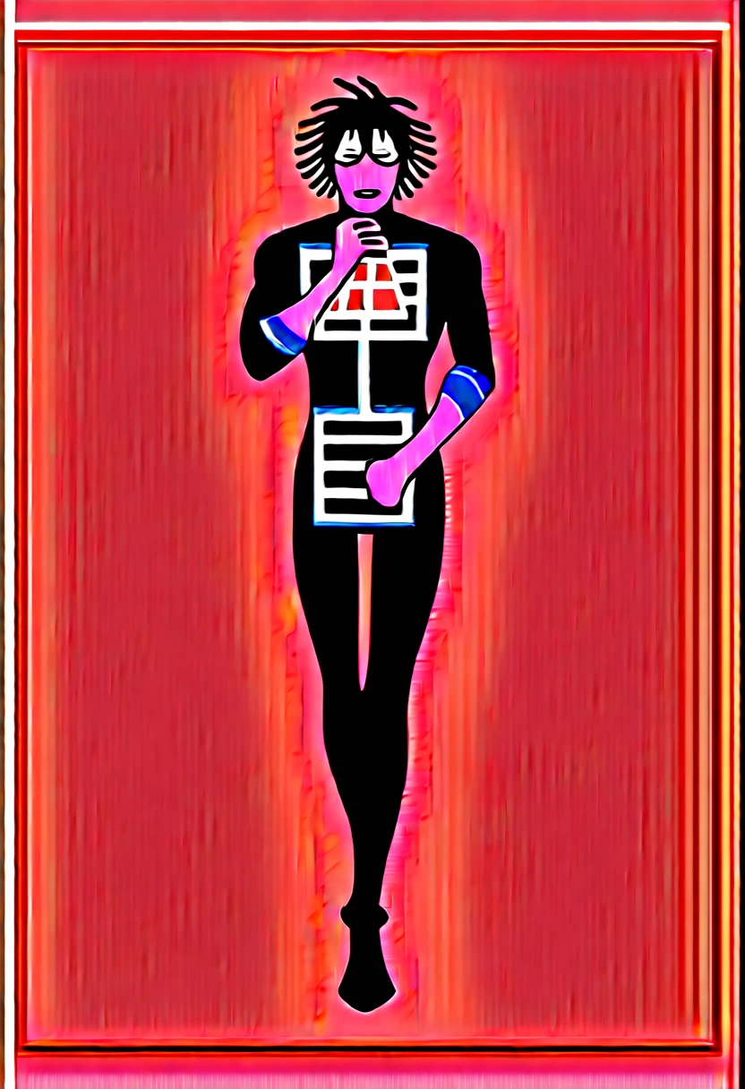 Bleach drawing style, male black skin tall and thin, Black dreads hair, glowing in purple, Black and purple background, rogue halg mage armor, mask and hand covering the mouth, standing, maniac smile face, walking with a lightning dagger at his side, Full body image, manga style hand drawn, Japanese writing on the edges, manga magazine cover written Shangri-La