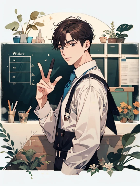 (((masterpiece))),best quality, whitetown, school, teacher, 1man