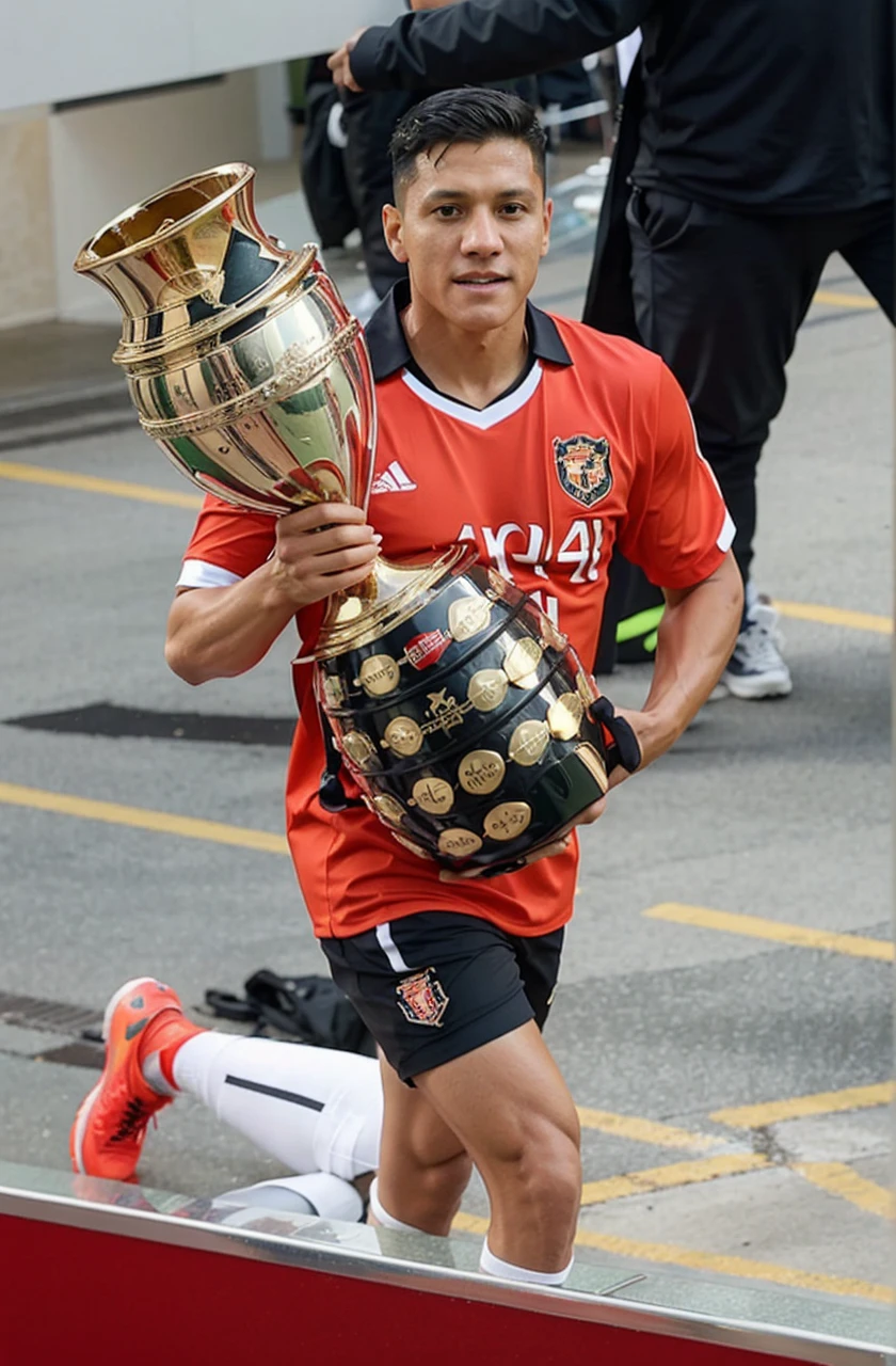 Alexis Sánchez with the world cup