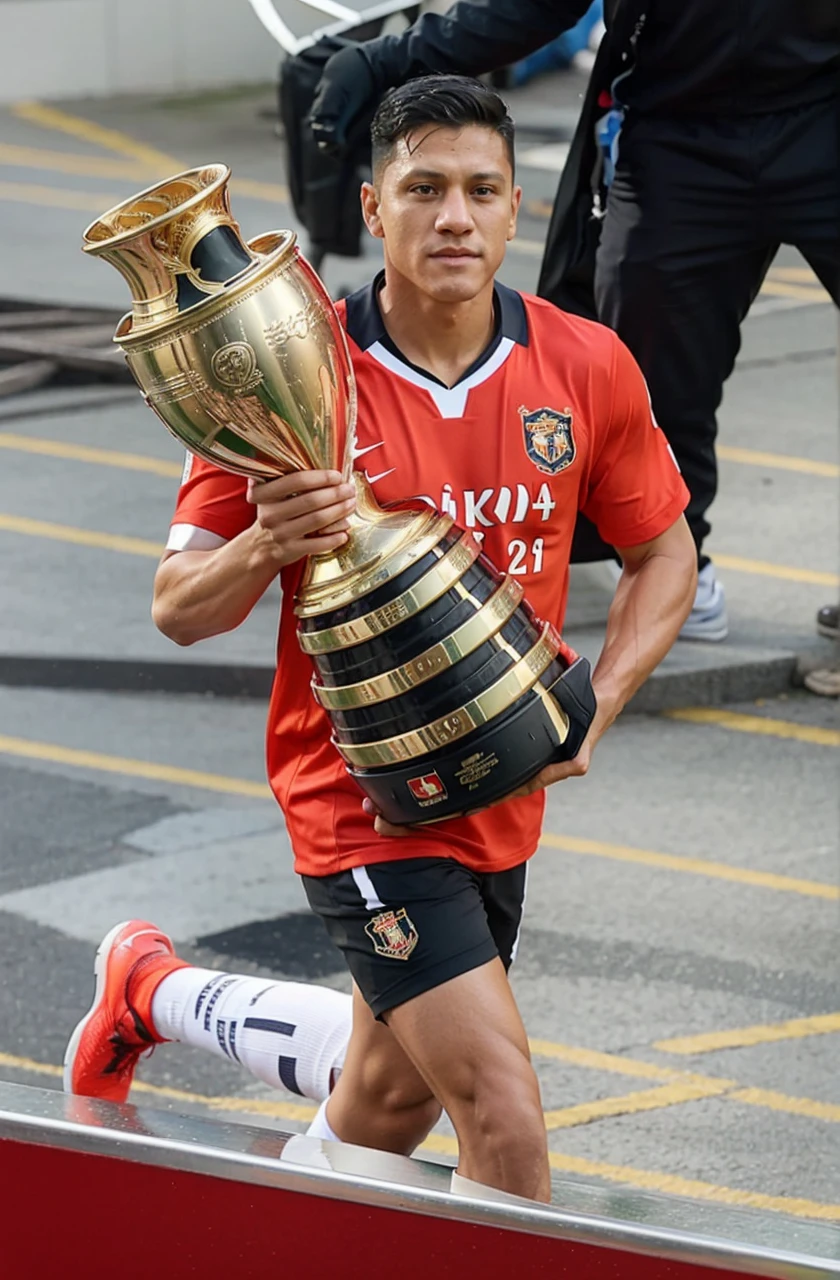 Alexis Sánchez with the world cup