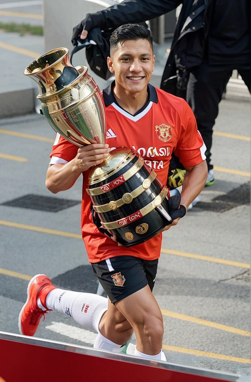 Alexis Sánchez with the world cup