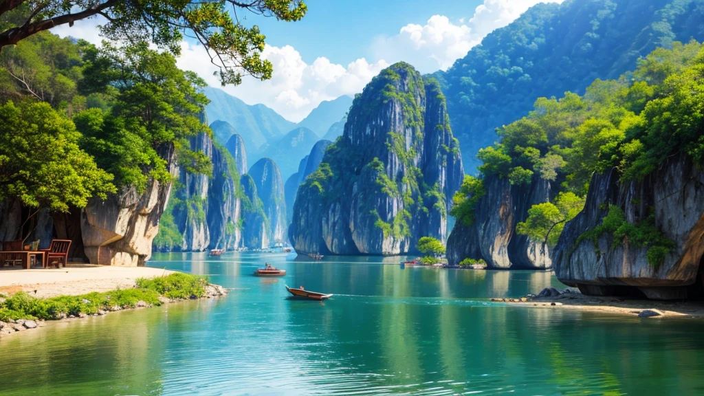 Beautiful scenery of Vietnam's countryside seen from above, Photorealistic photos, High definition