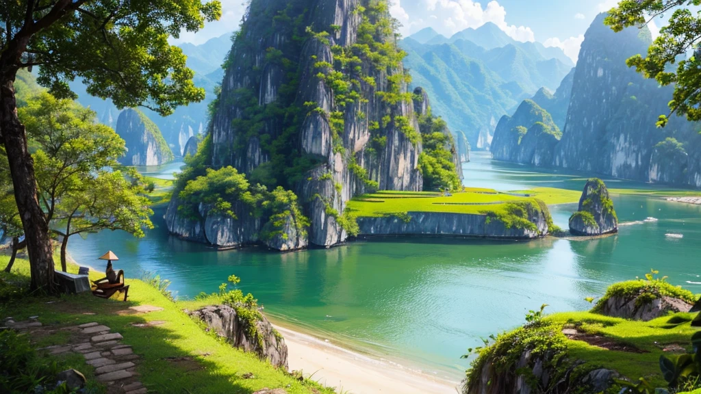 Beautiful scenery of Vietnam's countryside seen from above, Photorealistic photos, High definition