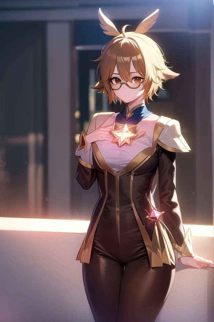 sucrose, ahoge, animal ears, (brown eyes:1.5), glasses, gradient hair, hair between eyes, messy hair, multicolored hair, semi-rimless eyewear, short hair,
BREAK  (magical girls,semi-rimless eyewear,:1.4)
BREAK looking at viewer, full body, upper body,
BREAK outdoors, city, sky,
BREAK (masterpiece:1.2), best quality, high resolution, unity 8k wallpaper, (illustration:0.8), (beautiful detailed eyes:1.2), extremely detailed face, perfect lighting, extremely detailed CG, (perfect hands, perfect anatomy),