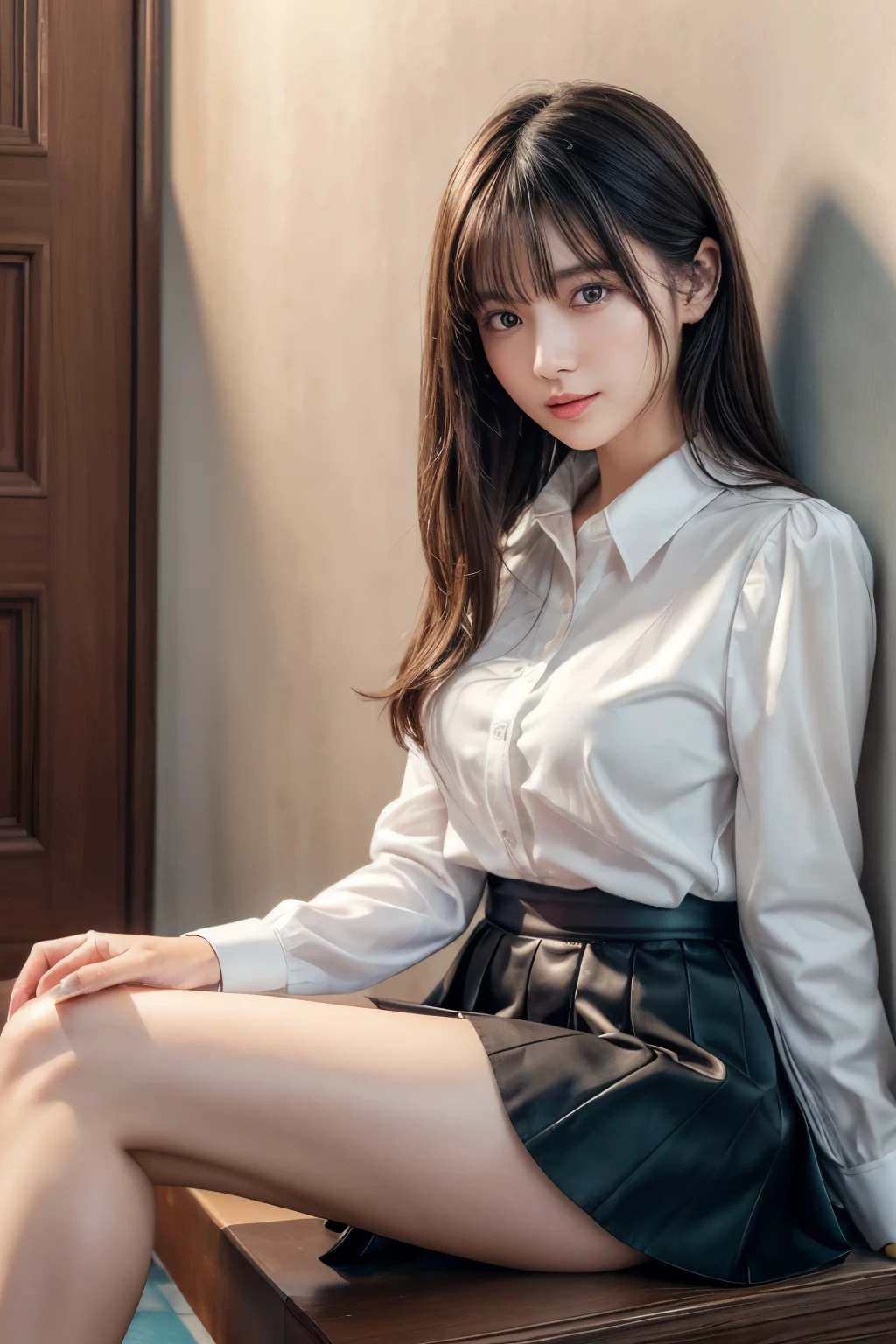 bare skin, naked, ((beautiful skin)), black cardigan, no_window,