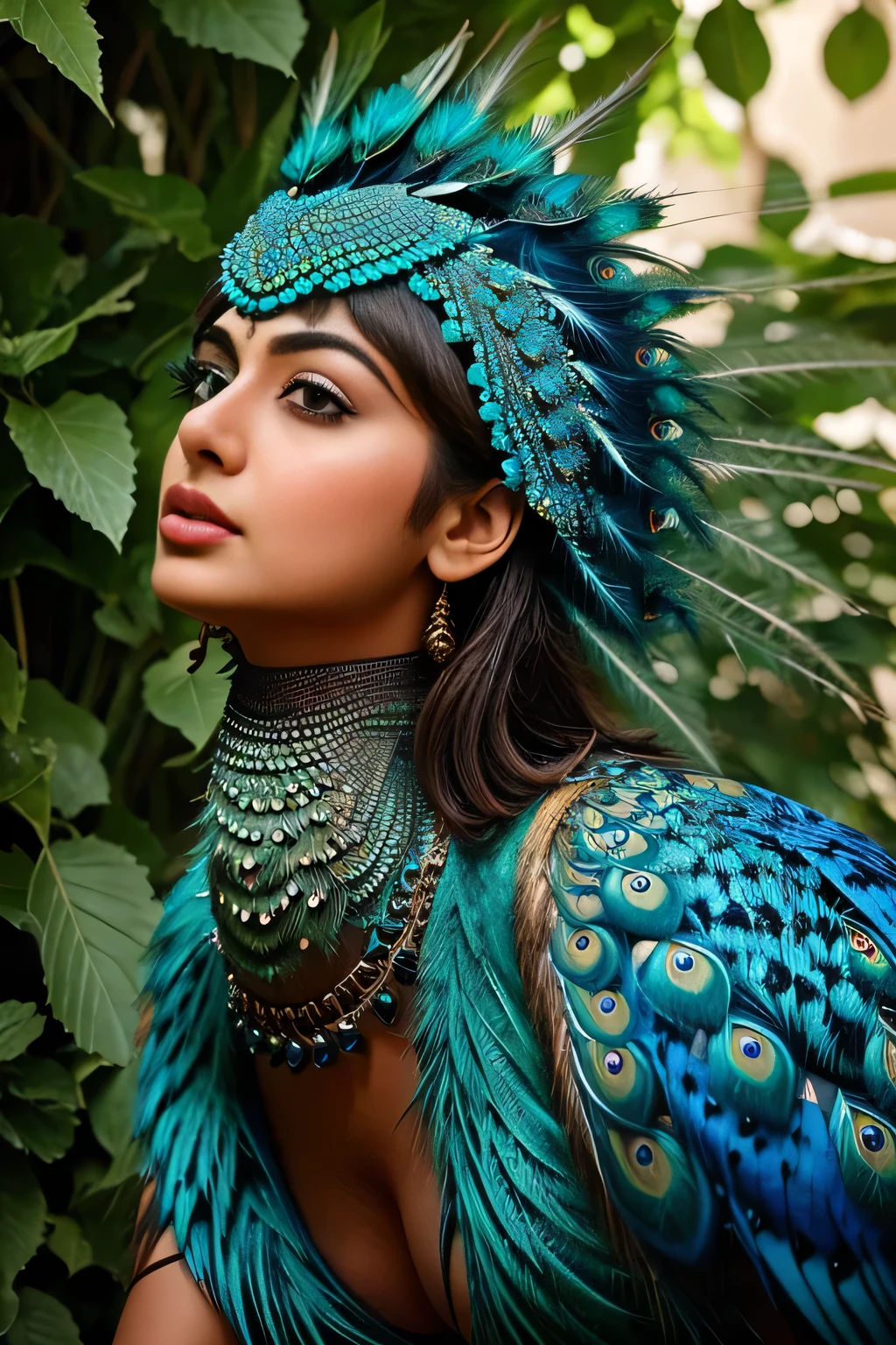 Hansika Motwani is a peafowl, she is real peafowl Bird. Mutant peafowl. peafowl transformation. peafowl body with female head.