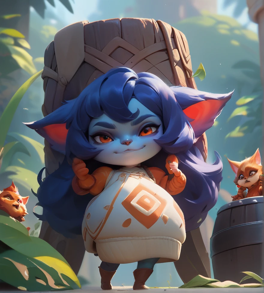 score_9, score_8_up, score_7_up, score_6_up, score_5_up, score_4_up, orange red yordle female, a dubious little creature getting up to mischief,cute,pretty,attrative,seminua,***rdles,slender,thin,