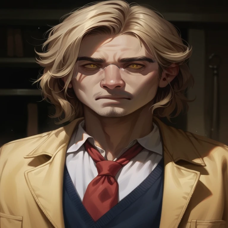 Older with barb; glasses, shining-yellow-eyes 