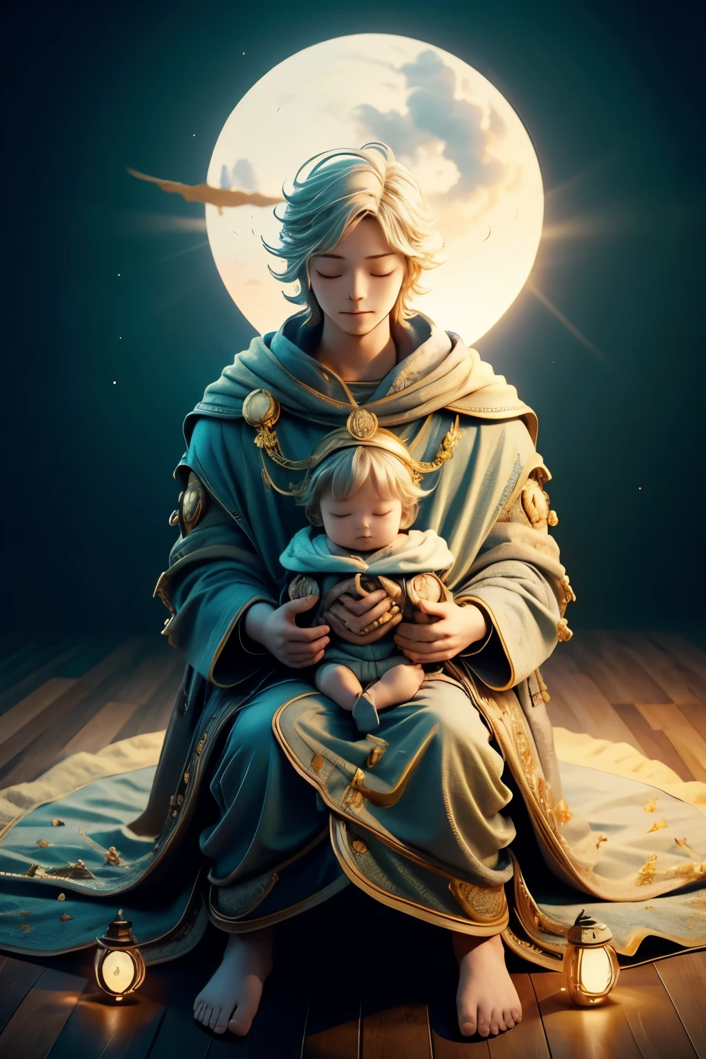 SLEEPING SUN ABOVE A RISING SON