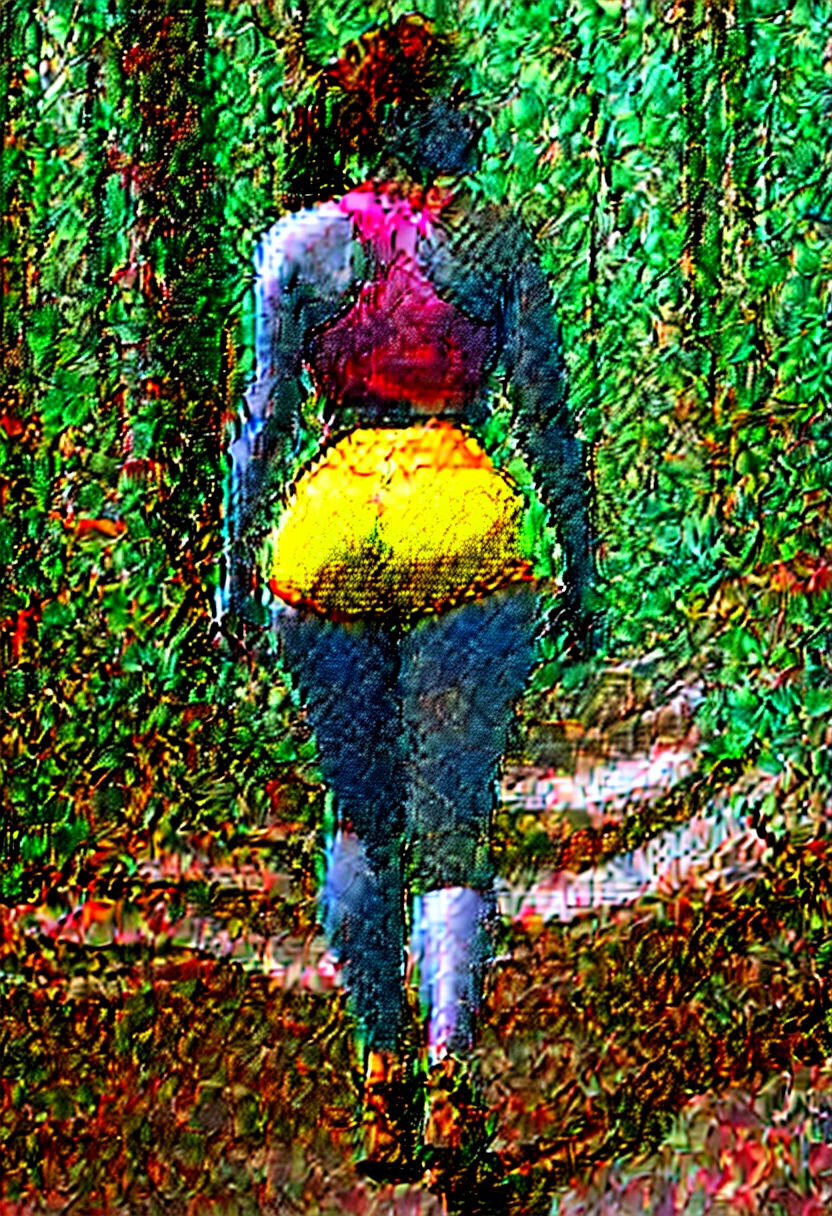 (masterpiece, best quality:1.3), Rizdraws, Thin Lineart, Soft Lineart, 1girl, solo, short straight black hair, black hair, bangs that go to the side down her face, large round glasses, over sized teal t-shirt, white skirt, pleated skirt, fishnet tights, dark skin, wide ass, panty shot, pink sparkly cotton panties, straight flat hair, park, sweaty ass, small smile, wind lift skirt, teal color t-shirt, the word "Michyah" on her panties
