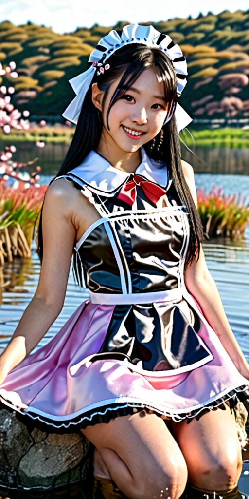 ((64k，Ultra-high resolution，Super best quality，masterpiece，Hyperrealistic，Young and adorable, beautiful, young, adorable，16 years old〜20 year old girl，young woman，Full body photo，Full body angle，Whole Body Ezbian，Surreal，Very detailed:1.3，Ultra-realistic:3.0))，Cute smile，Adorable smile，nice smile，Baby Face，A cup to D cup size bust，Straight Long Hair，Black Hair，Sitting，Cute face，Glowing Skin，Glossy face，Beautiful body，concentrated，Naked from below，((field，Water Lake，Background with autumn cherry blossomasturbating))，((Sexy Dress，High school girl blazer，Transparent exy maid outfit，Sister dress with embroidered collar，Wear a shrine maiden&#39;s costume and roll up your mini hakama.，Aircraft Cabin Attendant Uniform，Aircraft Stewardess Uniform))，((Seamless Ultra-thin All-through Pantyhose，Ultra-thin seamless pantyhose, sexy, all-through, beautiful legs, tights, sheer, pantyhose, women&#39;s))，single eyelid，Long legs，Thin legs，Beautiful hands and feet，Thin thighs，Nice thighs，((Ultra Micro Mini Skirt:1.2)):1.4，underwear　simpleunderwear，((地面にSitting))，Water Lake，A prestigious European-style castle，Rose garden in the background，Bare shoulders，Low - Angle，((Face your body forward))，((Sitting position))，((Spread your legs and do the M-leg pose.))，Pull up one＆#39;My tight skirt，bangs，Beautiful legs，((Wearing girl&#39;s panties:1.3))，((Girl panties exposed:1.3))，((Japanese women who still retain their beautiful youthfulness，A European woman who still retains her beautiful youthfulness))，With a young body，((Turn your skirt inside out))，Please show me your pants，White panties，Take off your panties，((White pantiesでパンティーを見せます))，((She puts her hand inside her panties and masturbates))，String Pantiesティー，((I&#39;ll pull up my skirt and show you my underwear))，Exposed panties，White panties，String Pantiesティー，Sexy panties，((Nipples are visible through the))，Slim waist，((String PantiesｔPanties Women&#39;s Shorts，See-through ladies&#39; shorts，String PantiesレースｔSexy back，String PantiesツレディースｔExtreme back))，((See-through sexy bra，Extremely see-through braーショーツ，Extremely see-through bra))，((Panties are visible))，1 girl，Iris，Black Hair，Nice ass，((See-through shorts and bra))，((The wind blew and flipped up her skirt, revealing her panties))，((A beautiful girl soaked in water，underwearが透けて露出))，((Women&#39;s swimsuits，Women&#39;s Bikini Swimwear，Sexy for women，Wearing a radical women&#39;s swimsuit))