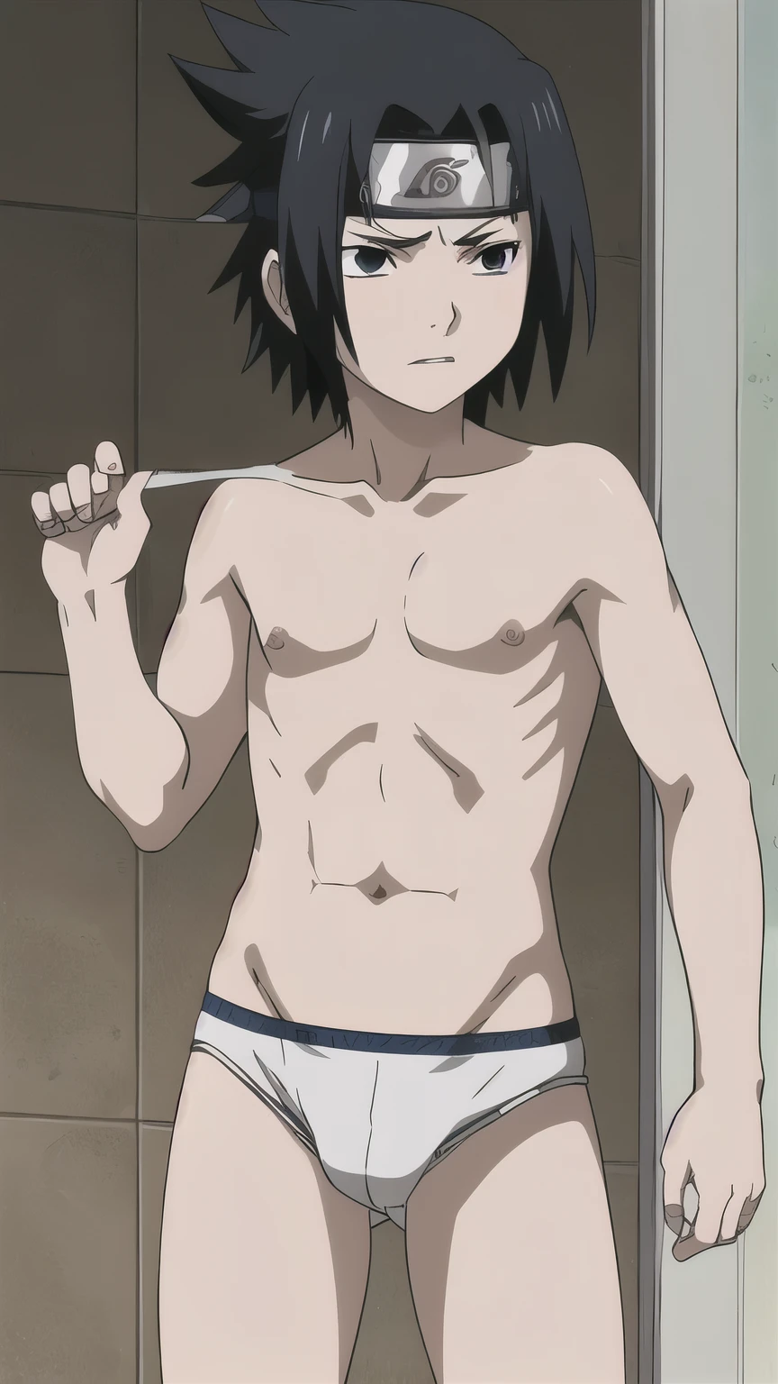 Sasuke, shirtless, underwear, briefs, muscle growth, showering, -yeld bo
