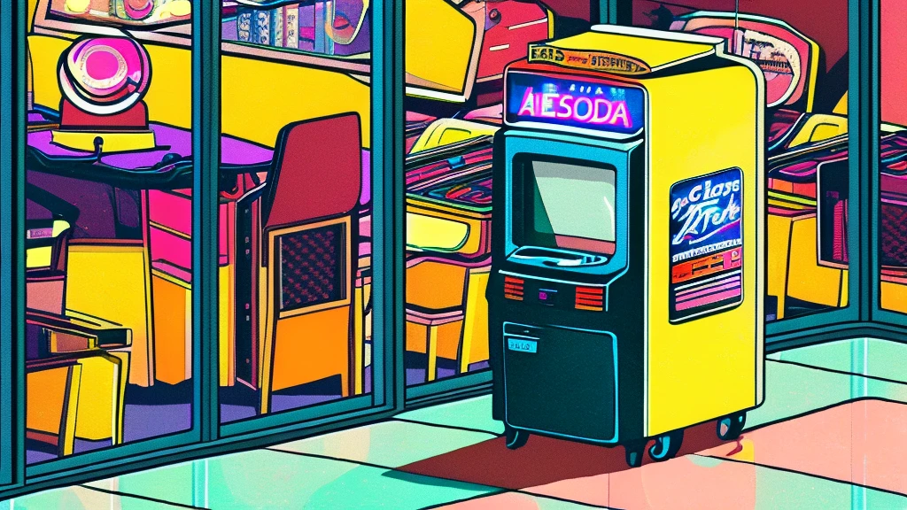 lo-fi style anime illustration, best qualityer, work of art, ultra high resolution, aesthetic lofi illustration of a street soda machine from japan, light flashy pastel colors, eyeshadows
