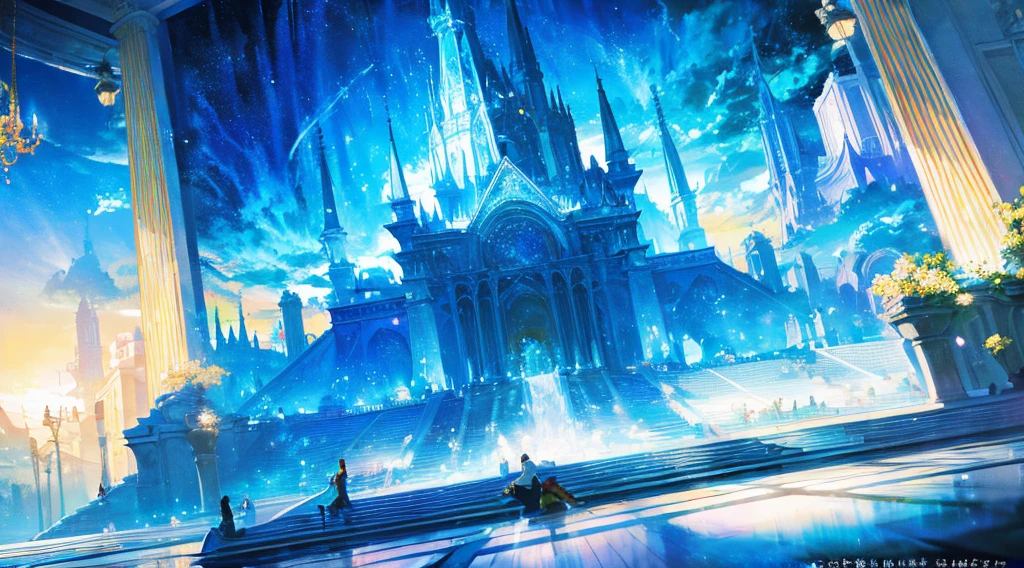 so beautifulガラスの瓶　Emotional watercolor painting　so beautiful　Ultra high quality　Fantasy　Blue image
