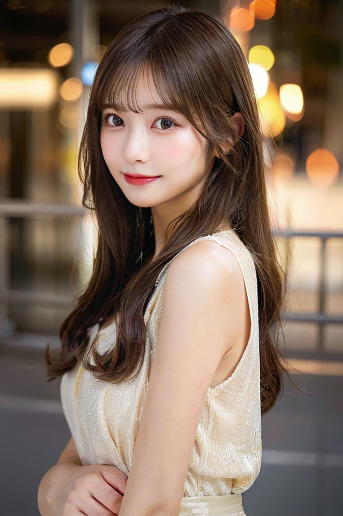 (masterpiece:1.5)、(Realistic:1.5)、(Highest quality:1.4、8K、RAW Photos)、 Ultra-high resolution、Professional Lighting、Perfect dynamic composition、Film Grain、chromatic aberration、(Bokeh:1.1)、 Frank、Sophisticated、charm、超Realistic、High detail、Golden Ratio、 Girl)、Slender girl、繊細でcharm女の子、Cute Woman:1.4、 Serious expression、Looking at the audience、Light brown hair、Shiny Hair、Hairstyle: Long hair、 Realistic looking skin、 smile、Beautiful Eyes、double eyelid、Thin arms、nurse