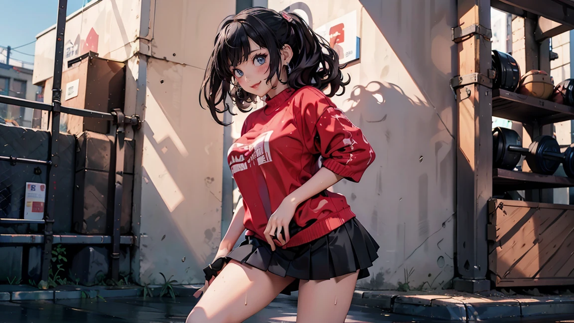 ((((highest quality)))), (((Ultra-precision CG 16K))), (((masterpiece))), (((Very detailed))), (((Extremely detailed))), (((Black outline:1.3, Written boundary depth:1.3 , Written soft outline))), Blur, Bokeh, Maximum clarity and sharpness,Multilayer Texture, Surface Shading, Cinematic lighting, Beautiful details sparkle ,Perfect Proportions, Limited to three woman, BREAK accurate, Anatomically correct, Highly detailed face and skin texture, drawn in detail, Highly detailed facial and skin texture, Detailed eyes, beautiful hair, Beautiful Japanese Idol face, Beautiful and beautiful eyes, Beautiful body, Beautiful breasts, Beautiful thighs, Beautiful legs, Beautiful fingers, (Beautiful views) , skinny body, ((Beautiful Skin)), ((Skin Texture)) BREAK breast enlarged, large Breasts, rocket breasts, slender waist, (blush, determined expression, workout, hot, sweating, sweaty, Heavy breathing,) BREAK (no-bra, oversized fashion, sporty fashion , low rise, mini-skirt with slits, no-sleeve ) , wearing earrings, BREAK ( stick breast out),((( a woman riding on the bicycle:1.3, bending over, serious, (fist pump), from front , from below, looking at viewer, bust up, cowboy shot))),