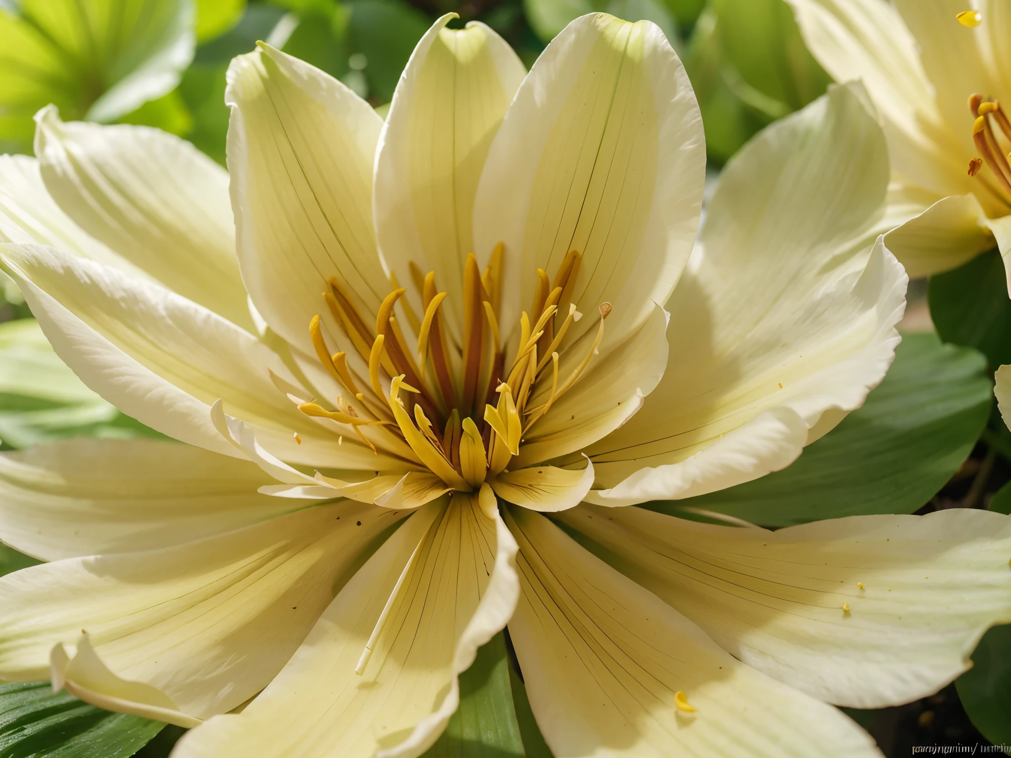 A beautiful yellow lily flower, detailed petals, lush green leaves, natural lighting, vibrant colors, highly detailed, 8k, photorealistic, professional photography, soft focus, dramatic lighting, atmospheric, cinematic composition, intricate textures, botanical, floral, nature, serene, elegant