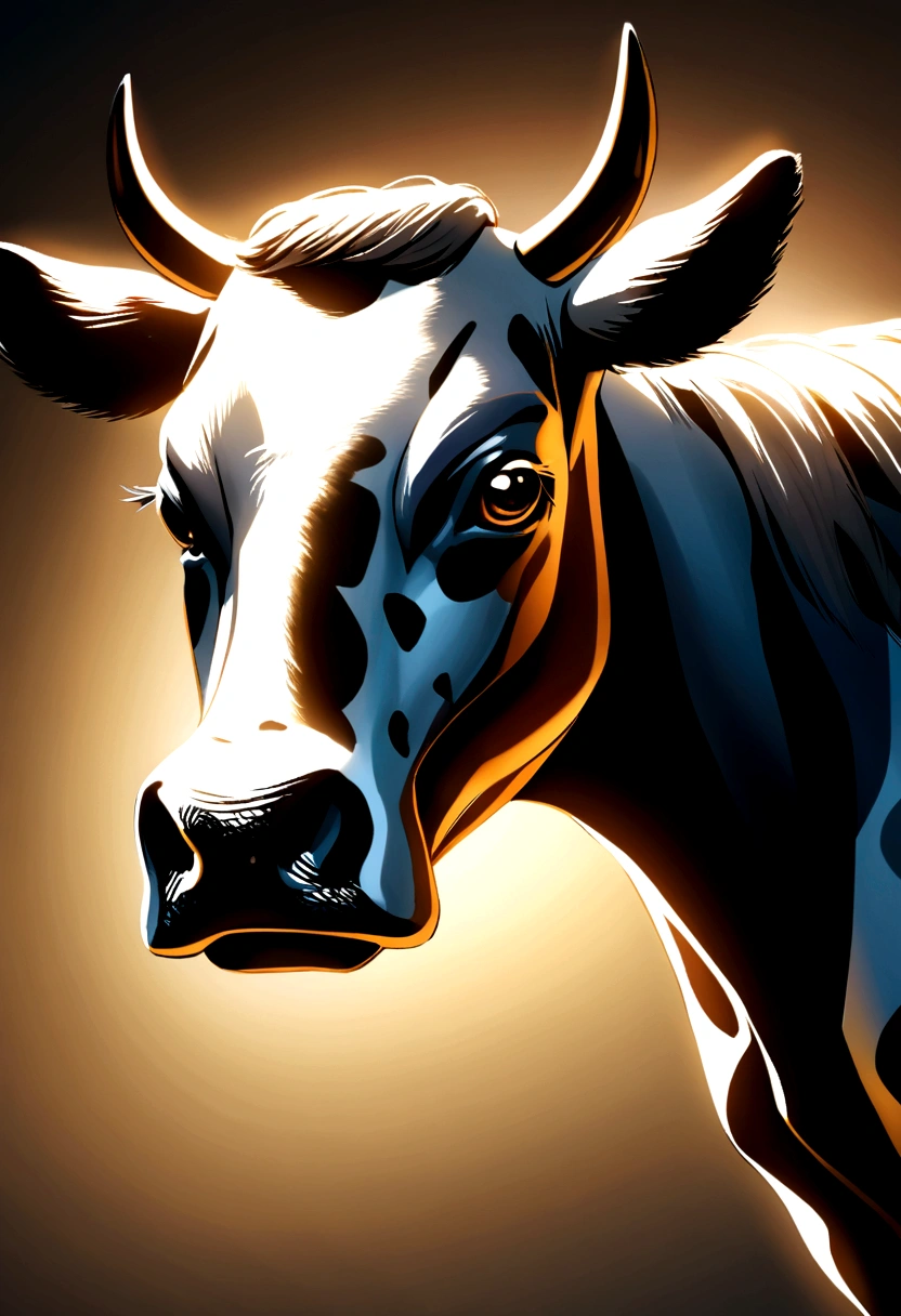 multicolored cow head image
