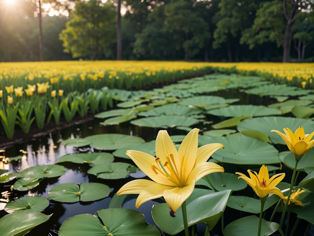 a beautiful yellow lily flower,highly detailed,realistic,photorealistic,8k,HDR,professional photography,stunning lighting,cinematic,vibrant colors,soft focus,shallow depth of field,nature,botanical,floral,elegant,graceful,lush,blooming,close up,natural setting,outdoor,garden,meadow