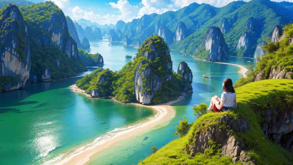 Beautiful scenery of Vietnam&#39;s countryside seen from above, Photorealistic photos, High definition