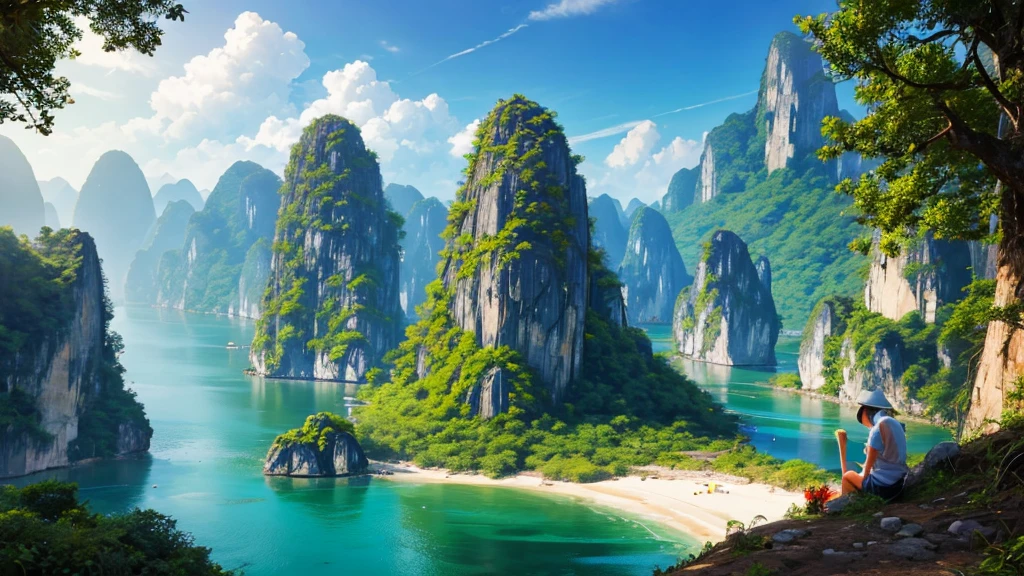 Beautiful scenery of Vietnam's countryside seen from above, Photorealistic photos, High definition