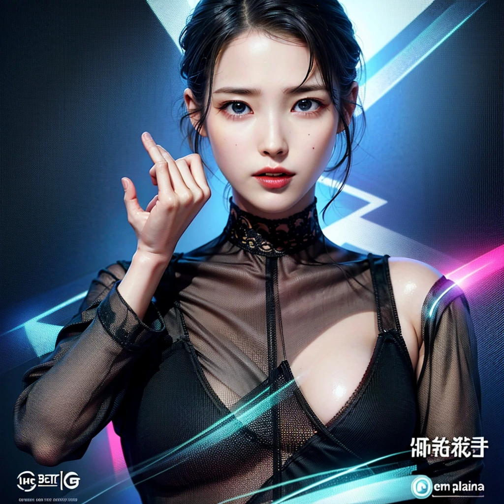 City of the cyber future in the style of Gouves, high quality computer graphics, several characters, complex scenes, full of competitive atmosphere, emphasizing futurism and technology, full of color, rich details, hard lines, and desperate expressions of characters