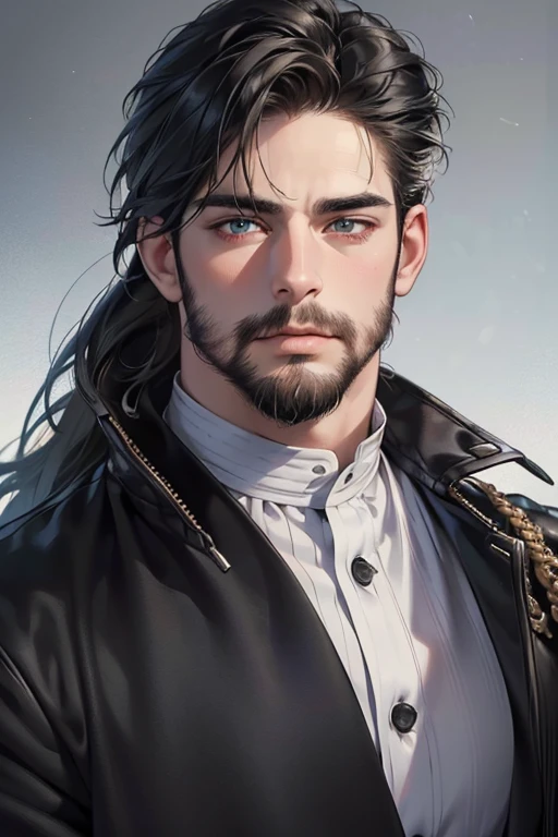 (best quality,4k,8k,highres,masterpiece:1.2),ultra-detailed,(realistic,photorealistic,photo-realistic:1.37),30 year old man,3 day beard,handsome anime,portraits,strong,masculine,dark hair,sharp jawline,mesmerizing eyes,perfectly styled hair,cool anime outfit,confident expression,vibrant colors,dynamic lighting