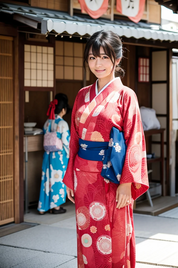 40-year-old Japanese woman、Wearing a yukata