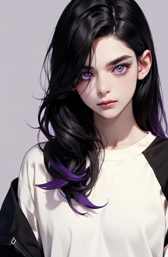 best quality, black hair, purple eyes, pale skin, 31 years. 8k, 4k.