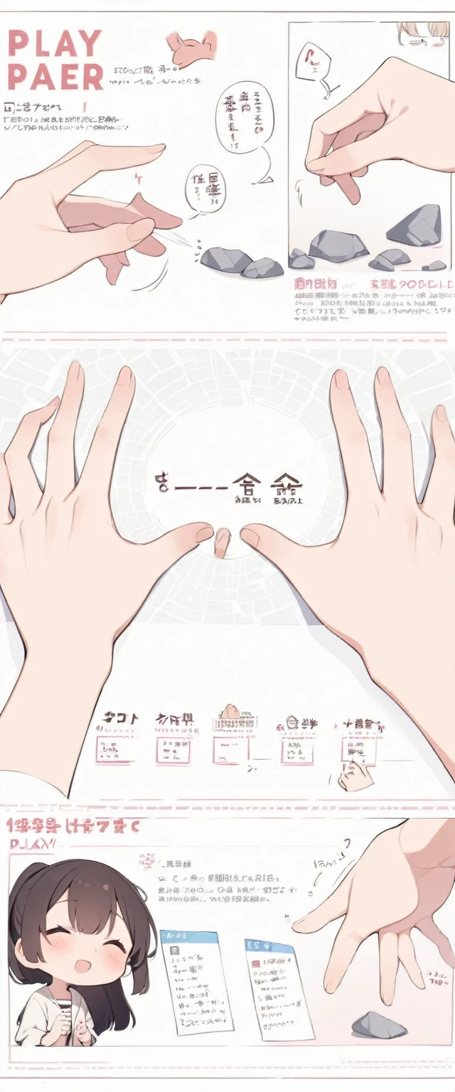 a poster with instructions to play a rock paper scissors game