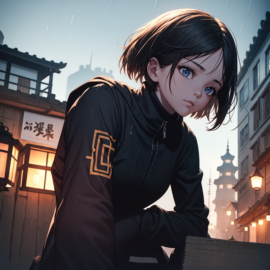 Araf landscape of the village,There are many lights on the building, Dreamy Chinatown, China Village, Amazing wallpapers, A Japanese town, Japanese Village, Surreal photos of towns, old asian village, Japanese cities, Written by Raymond Han, Rainy Night, Cyberpunk Chinese Ancient Castle, Brightly lit building, Rainy evening, beautiful and aesthetic, photography, Movie, 8K, High Detail ((Heavy rain)))