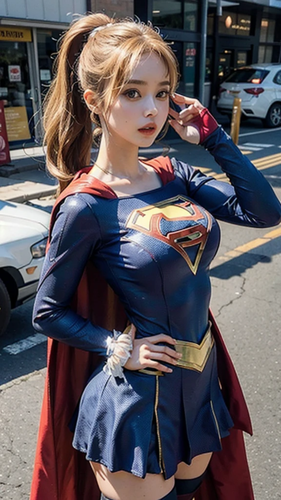 Woman body set big tits, Supergirl costume dress