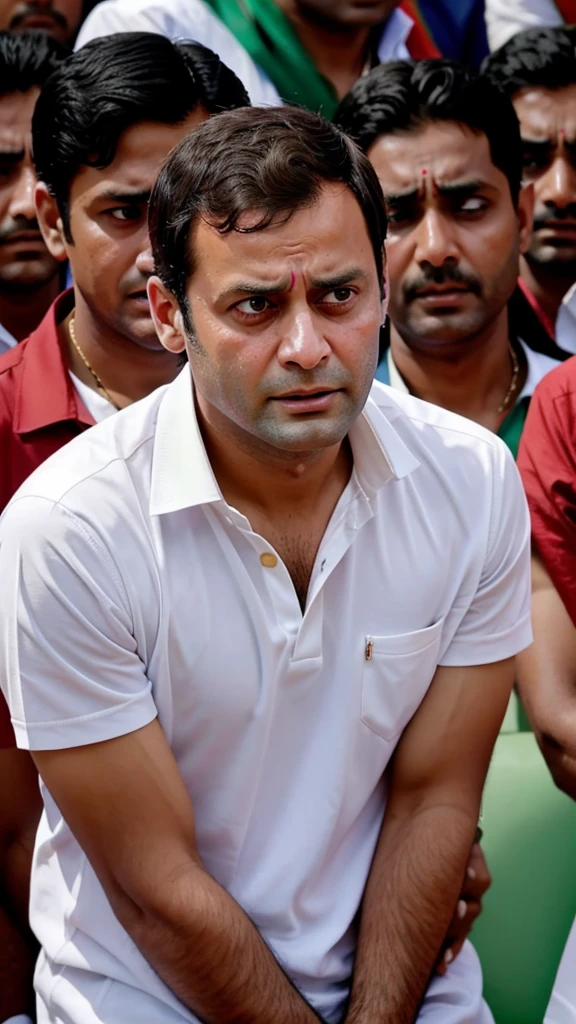 Rahul Gandhi crying in front of people