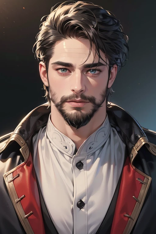 (best quality,4k,8k,highres,masterpiece:1.2),ultra-detailed,(realistic,photorealistic,photo-realistic:1.37),30 year old man,3 day beard,handsome anime,portraits,strong,masculine,dark hair,sharp jawline,mesmerizing eyes,perfectly styled hair,cool anime outfit,confident expression,vibrant colors,dynamic lighting