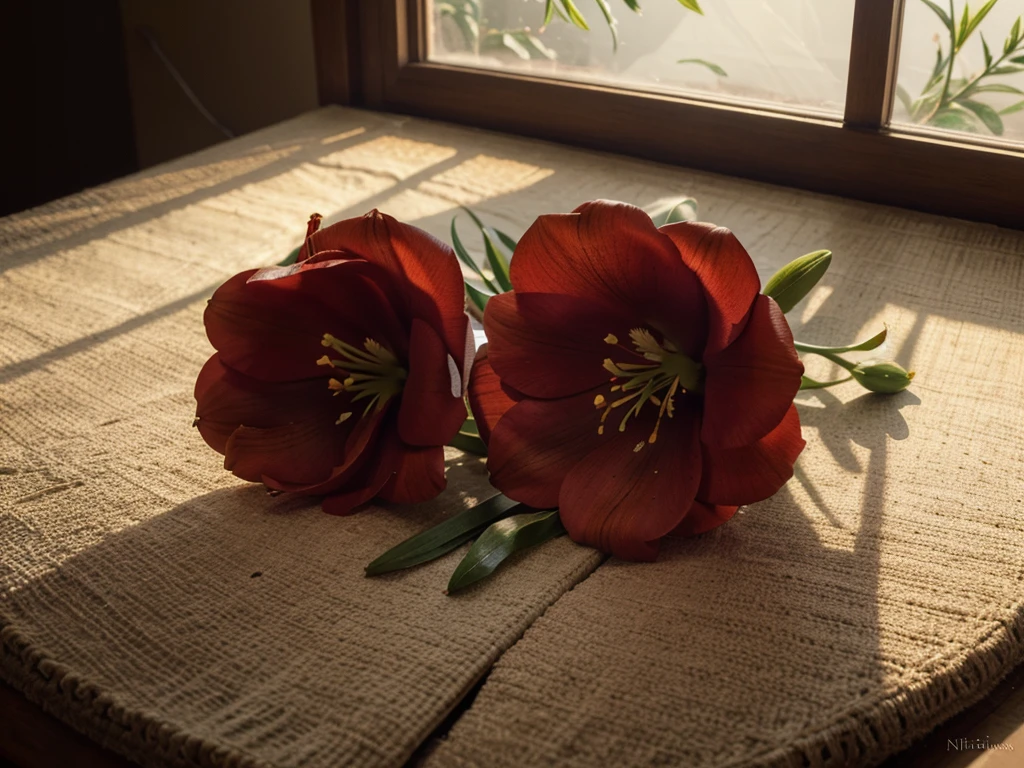 red lily, 1 lily flower, detailed petals, delicate flower, intricate details, soft lighting, vibrant colors, natural setting, peaceful atmosphere, realistic, photorealistic, high resolution, 8k, best quality, masterpiece, fine art, botanical illustration