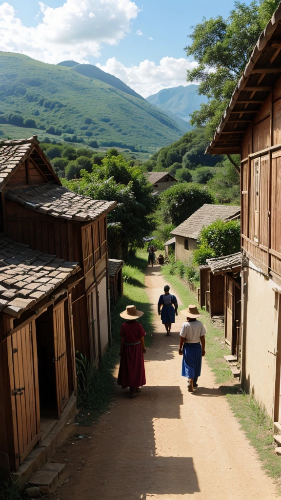 The villagers are leaving their homes