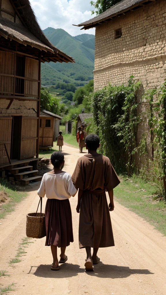 The villagers are leaving their homes