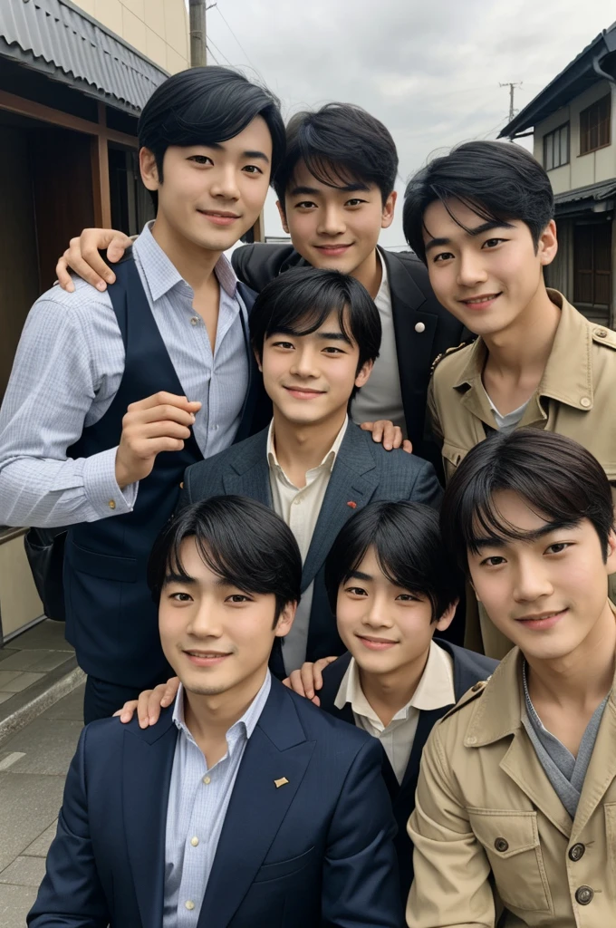 Satoru Goyo and his friends with Suguru Getto